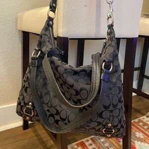 Coach Black and Gray Shoulder Bag